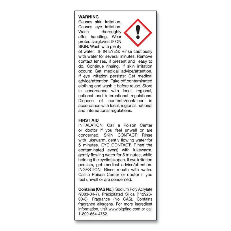 Big D Industries D-Vour Absorbent Powder, Lemon, 16 oz Canister, 6/Carton