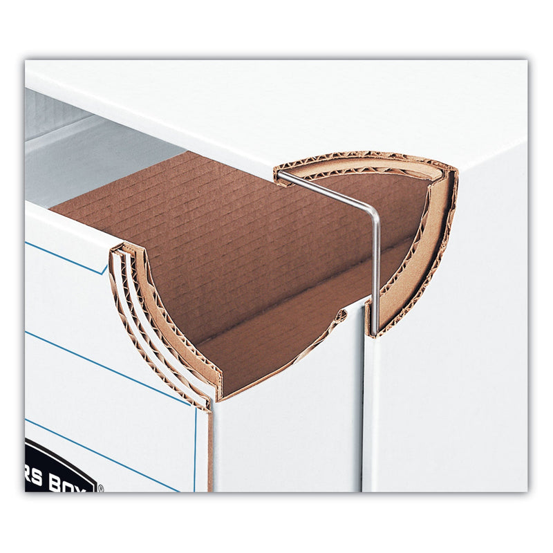 Bankers Box File/Cube Box Shell, Legal/Letter, 23.75 x 19.75, White/Blue, 6/Carton