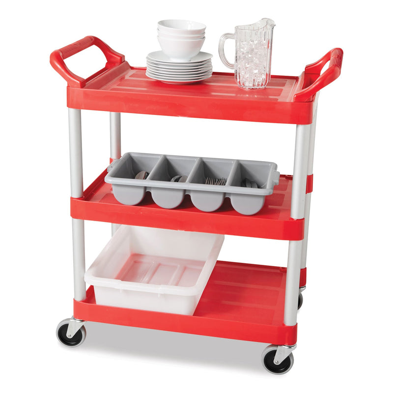 Rubbermaid Cutlery Bin, 4 Compartments, Plastic, 11.5 x 21.25 x 3.75, Plastic, Gray