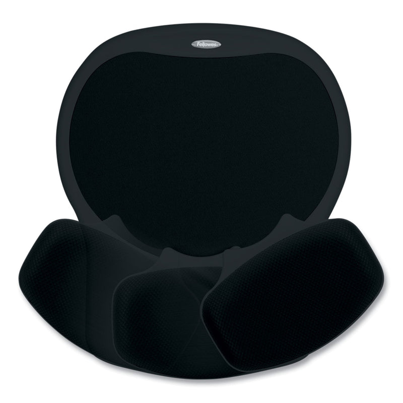 Fellowes Easy Glide Gel Mouse Pad with Wrist Rest, 10 x 12, Black
