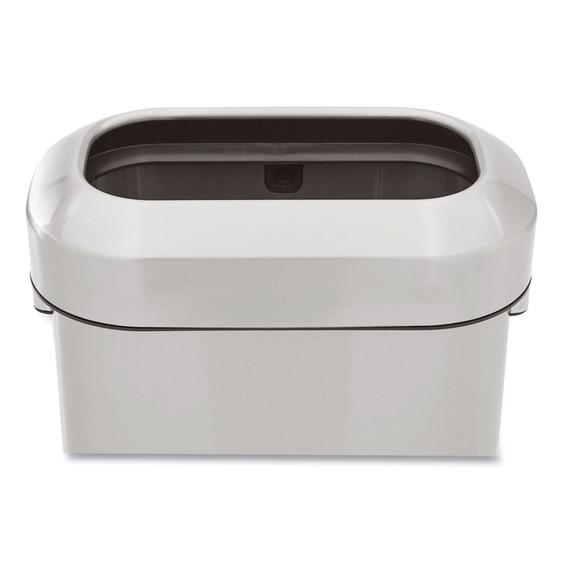 Rubbermaid Refine Series Waste Receptacle, Rectangular Slim, 15 gal, Stainless Steel
