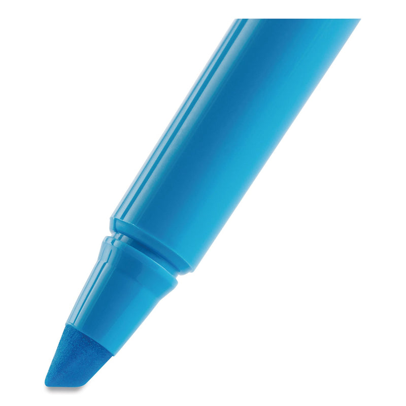 BIC Brite Liner Highlighter, Fluorescent Blue Ink, Chisel Tip, Blue/Black Barrel, Dozen