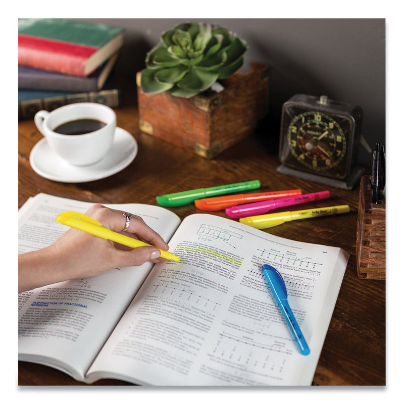 BIC Brite Liner Highlighter Value Pack, Yellow Ink, Chisel Tip, Yellow/Black Barrel, 24/Pack