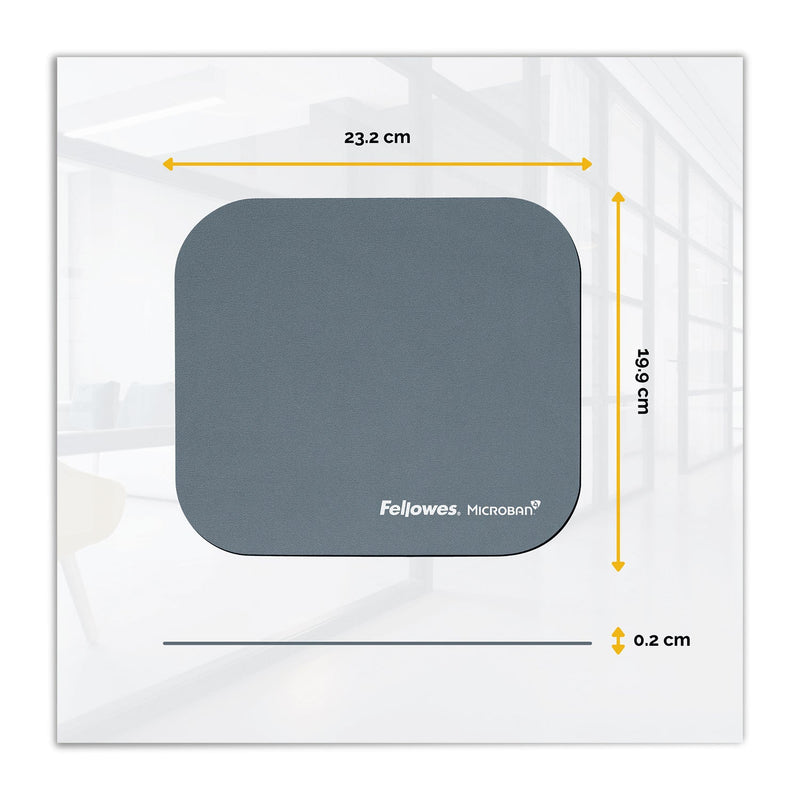 Fellowes Mouse Pad with Microban Protection, 9 x 8, Graphite