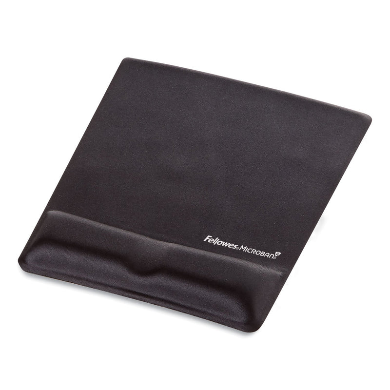 Fellowes Ergonomic Memory Foam Wrist Support with Attached Mouse Pad, 8.25 x 9.87, Black