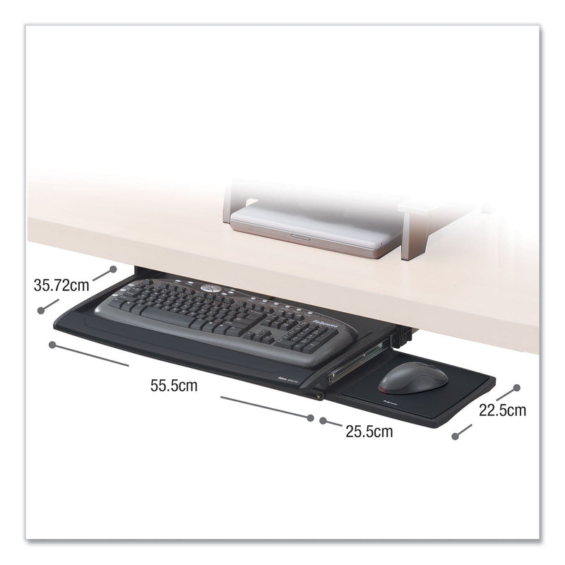 Fellowes Deluxe Keyboard Drawer, 20.5w x 11.13d, Black