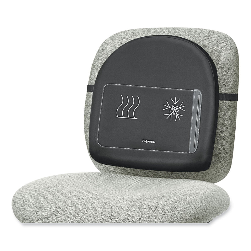Fellowes Heat and Soothe Back Support, 14.5 x 3 x 13.63, Black