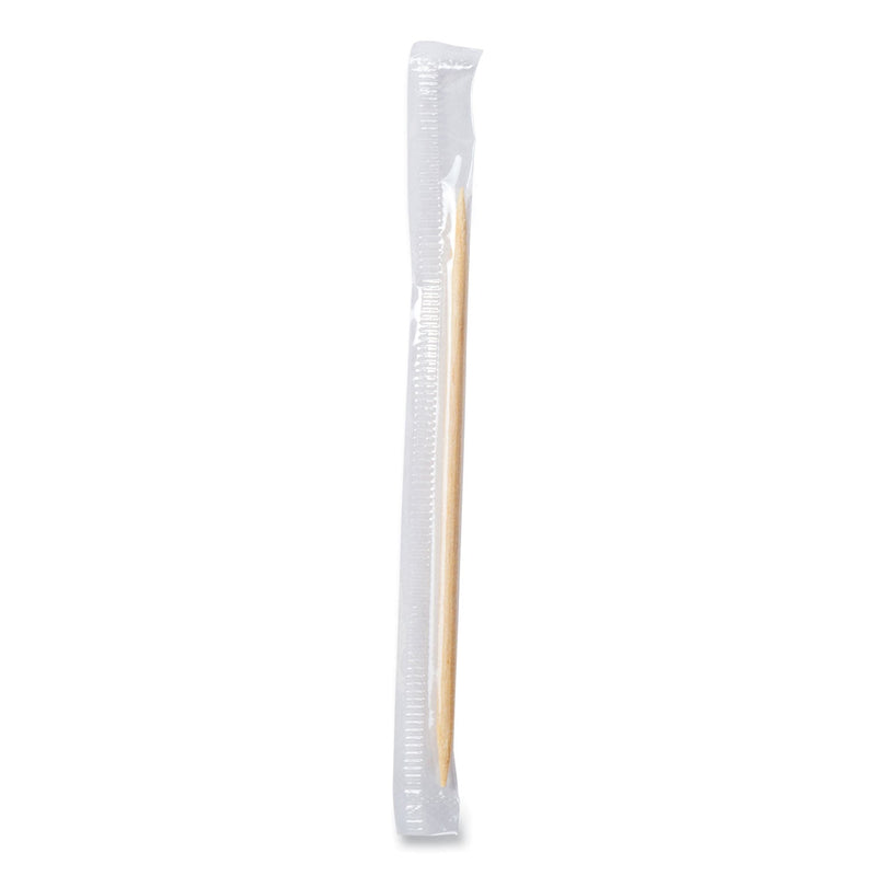 AmerCareRoyal Mint Cello-Wrapped Wood Toothpicks, 2.5", Natural, 1,000/Box, 15 Boxes/Carton