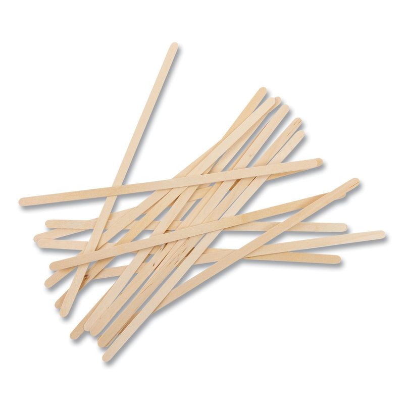 AmerCareRoyal Wood Coffee Stirrers, 7.5" Long, 500/Box, 10 Boxes/Carton