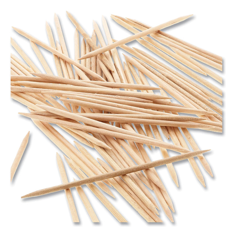 AmerCareRoyal Round Wood Toothpicks, 2.5", Natural, 800/Box, 24 Boxes/Carton