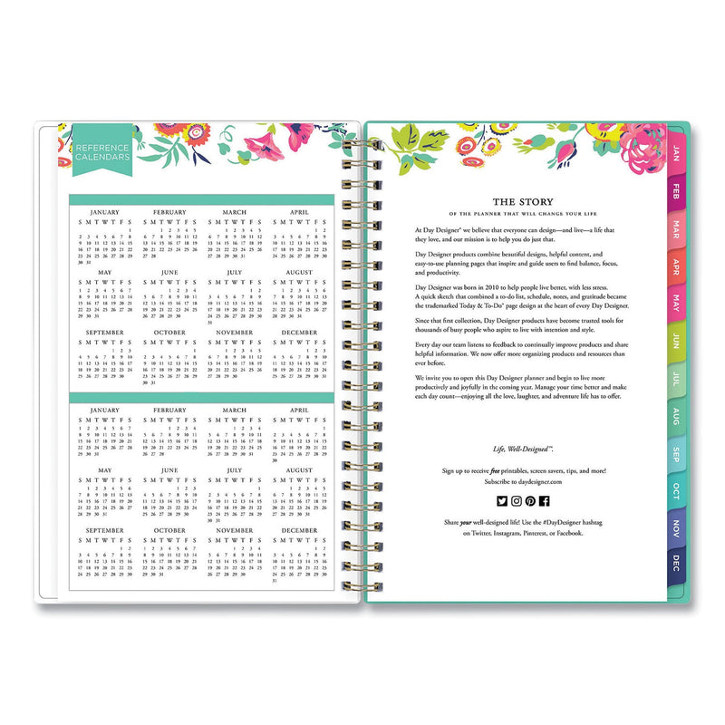 Blue Sky Day Designer Peyton Create-Your-Own Cover Weekly/Monthly Planner, Floral Artwork, 8 x 5, White, 12-Month (Jan-Dec): 2023