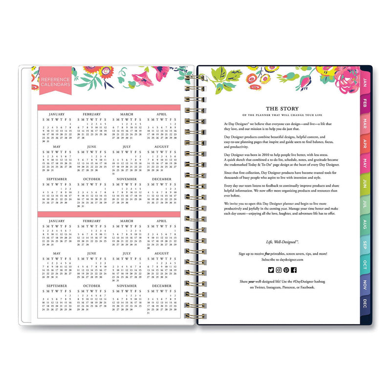 Blue Sky Day Designer Peyton Create-Your-Own Cover Weekly/Monthly Planner, Floral Artwork, 8 x 5, Navy Cover, 12-Month (Jan-Dec): 2023