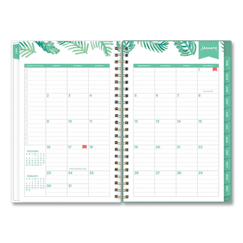 Blue Sky Day Designer Palms Weekly/Monthly Planner, Palms Artwork, 8 x 5, Green/White Cover, 12-Month (Jan to Dec): 2023