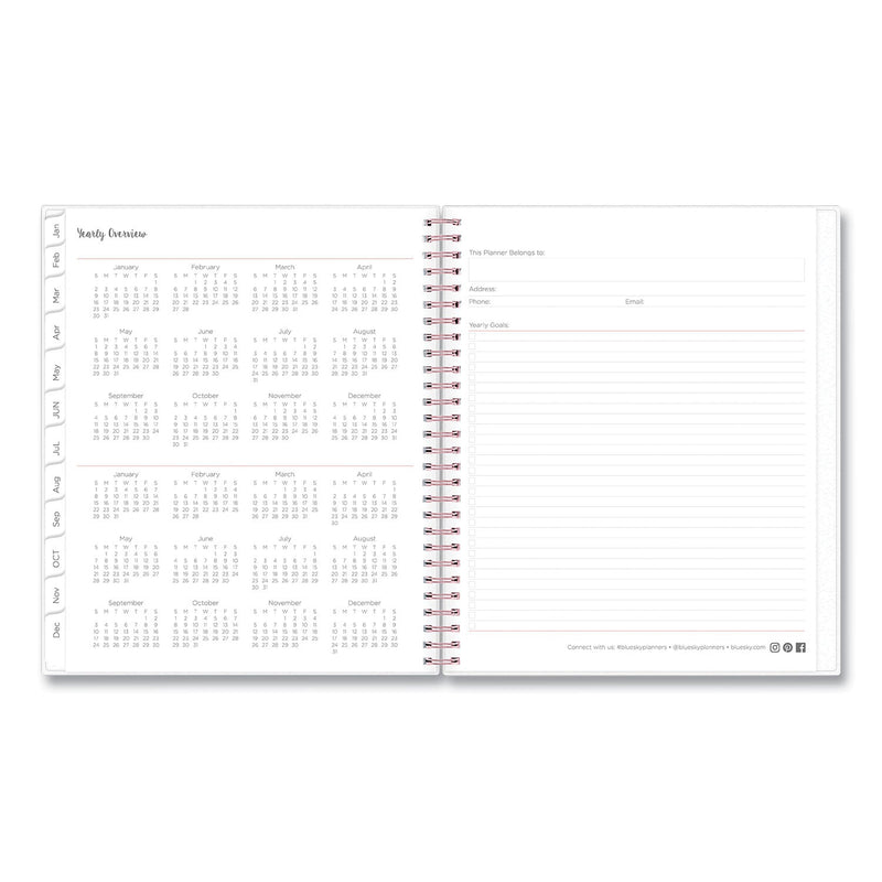 Blue Sky Joselyn Monthly Wirebound Planner, Joselyn Floral Artwork, 10 x 8, Pink/Peach/Black Cover, 12-Month (Jan to Dec): 2023
