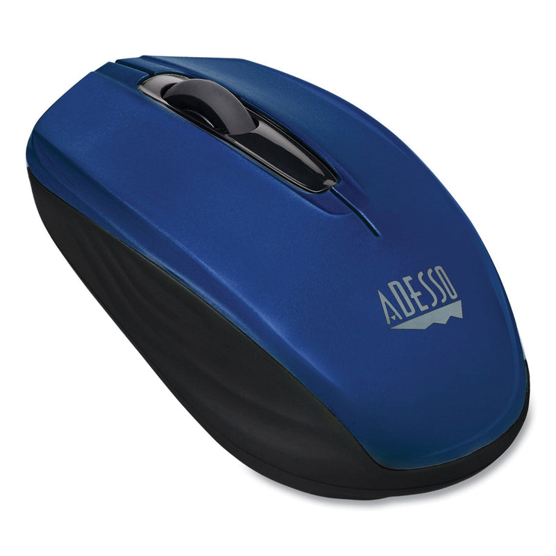 Adesso iMouse S50 Wireless Mini Mouse, 2.4 GHz Frequency/33 ft Wireless Range, Left/Right Hand Use, Blue