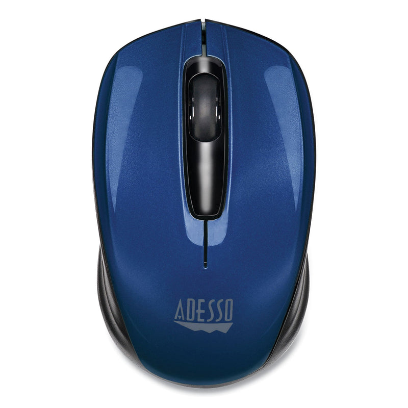 Adesso iMouse S50 Wireless Mini Mouse, 2.4 GHz Frequency/33 ft Wireless Range, Left/Right Hand Use, Blue
