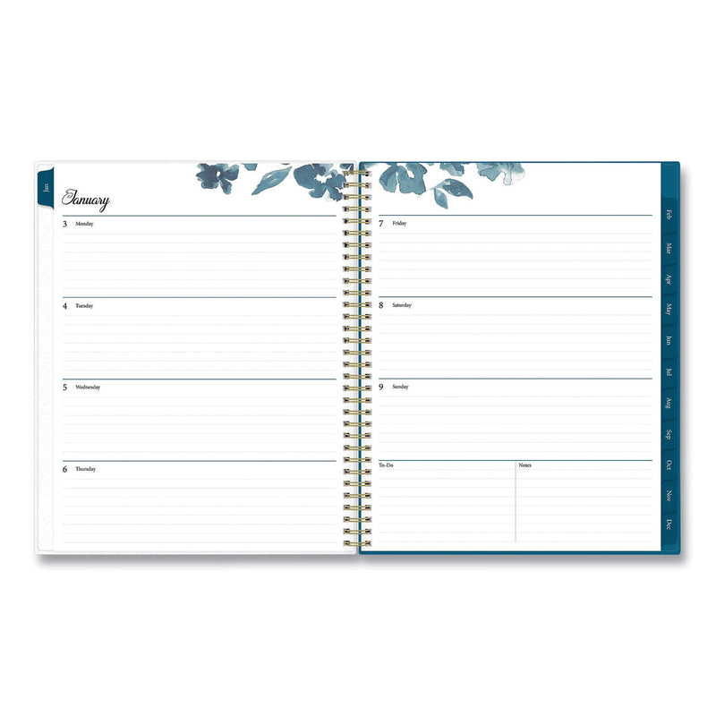 Blue Sky Bakah Blue Weekly/Monthly Planner, Bakah Blue Floral Artwork, 11 x 8.5, Blue/White Cover, 12-Month (Jan to Dec): 2023
