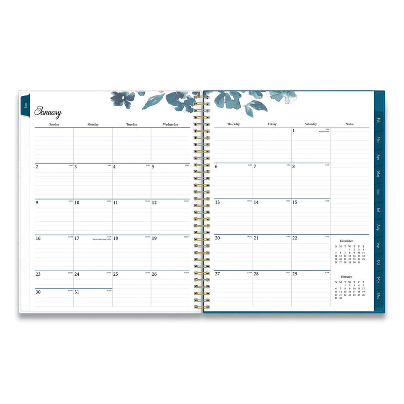 Blue Sky Bakah Blue Weekly/Monthly Planner, Bakah Blue Floral Artwork, 11 x 8.5, Blue/White Cover, 12-Month (Jan to Dec): 2023