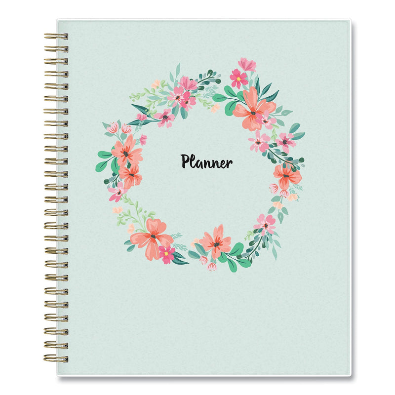 Blue Sky Laurel Weekly/Monthly Planner, Laurel Floral Artwork, 9 x 7, Green/Pink/Orange Cover, 12-Month (Jan to Dec): 2023