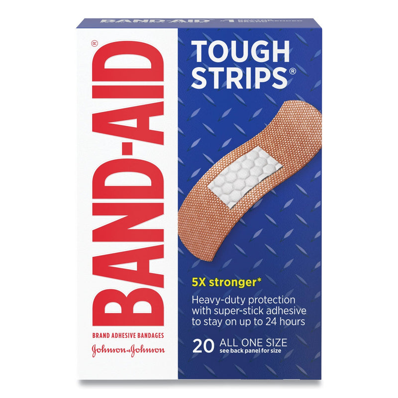 BAND-AID Flexible Fabric Adhesive Tough Strip Bandages, 1 x 4, 20/Box