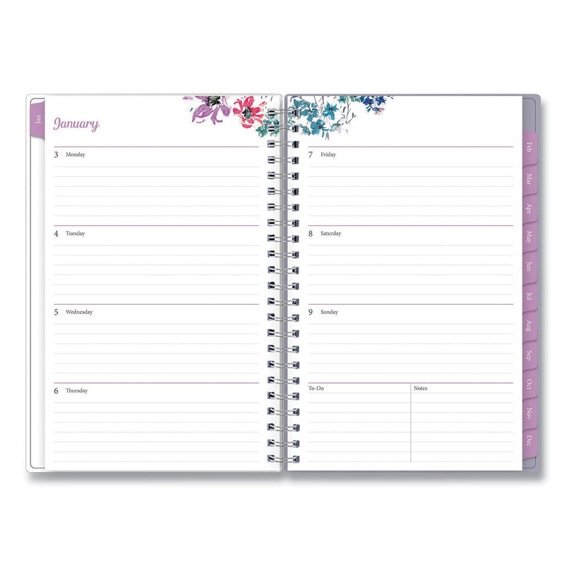 Blue Sky Laila Create-Your-Own Cover Weekly/Monthly Planner, Wildflower Artwork, 8 x 5, Purple/Blue/Pink, 12-Month (Jan-Dec): 2023