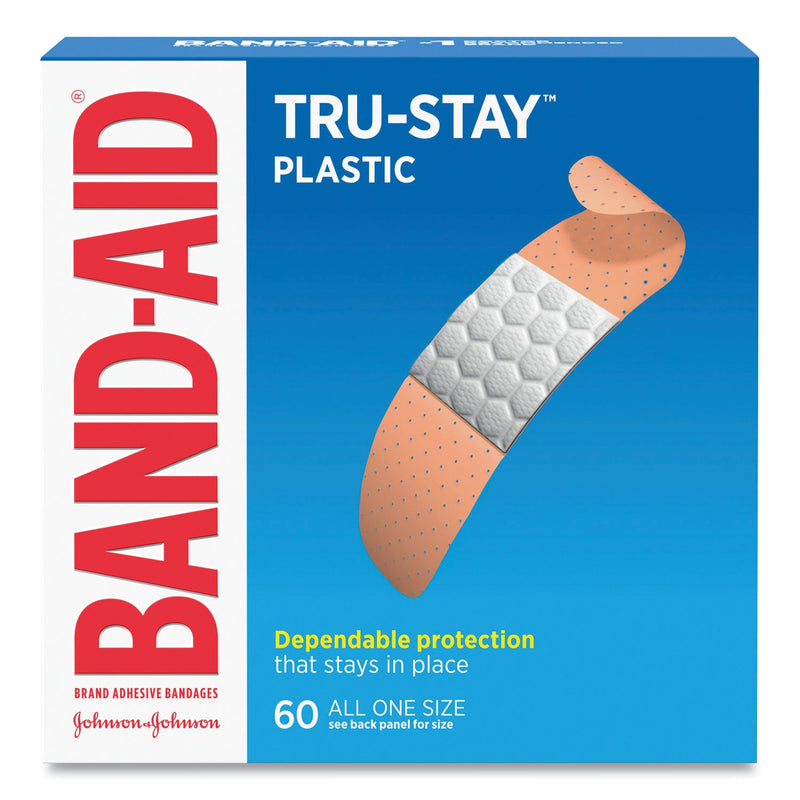 BAND-AID Plastic Adhesive Bandages, 0.75 x 3, 60/Box