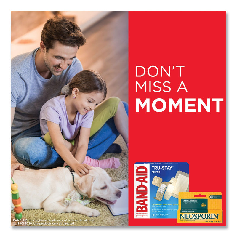 BAND-AID Tru-Stay Sheer Strips Adhesive Bandages, Assorted, 80/Box