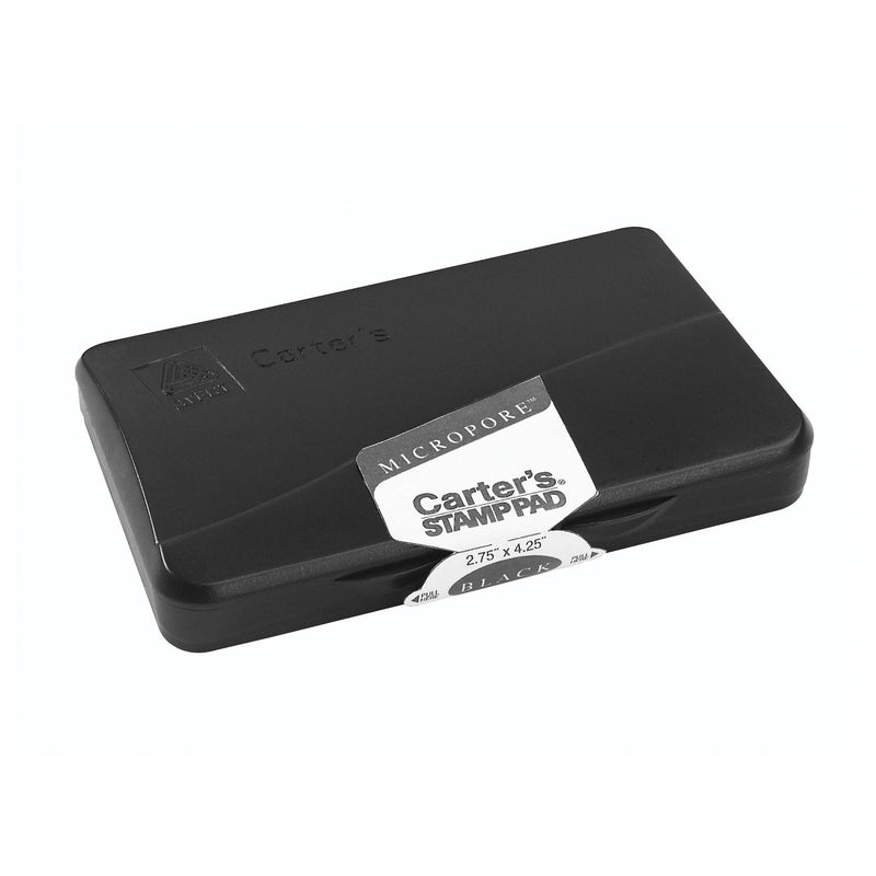 Carter's Pre-Inked Micropore Stamp Pad, 4.25" x 2.75", Black