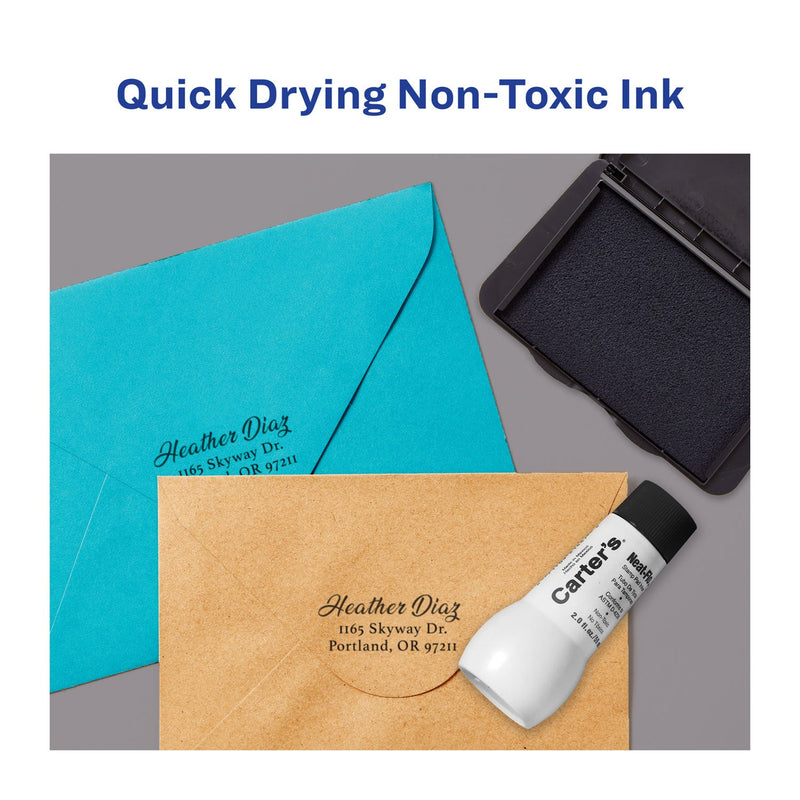 Carter's Neat-Flo Stamp Pad Inker, 2 oz Bottle, Black