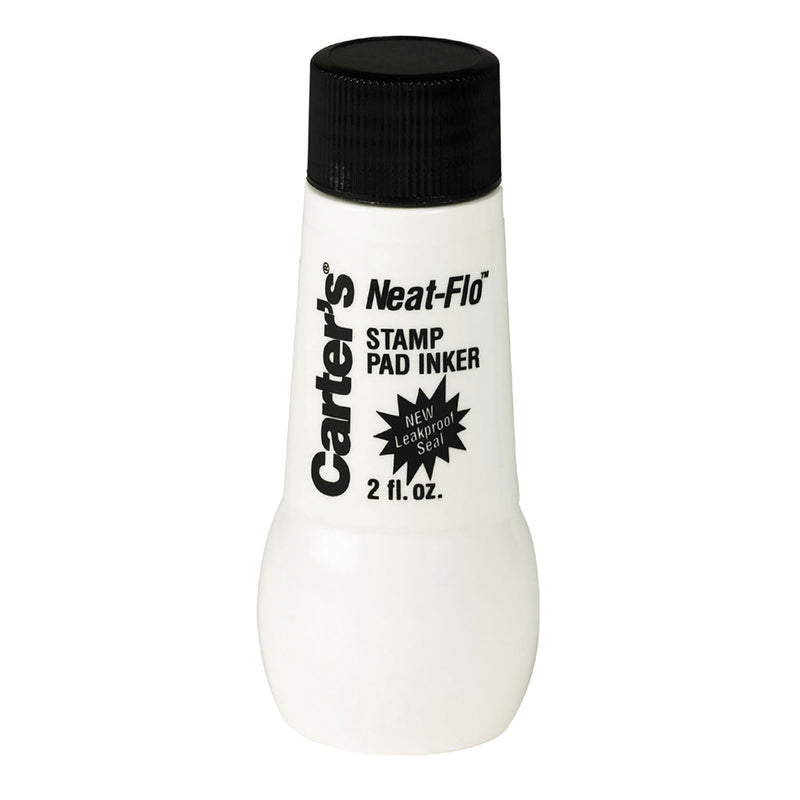 Carter's Neat-Flo Stamp Pad Inker, 2 oz Bottle, Black