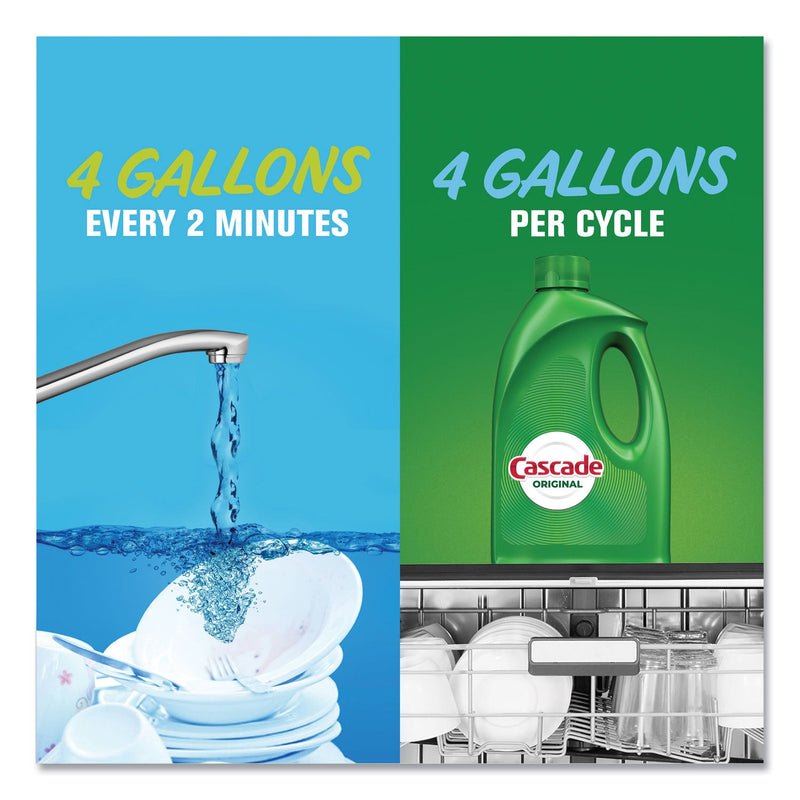 Cascade Dishwasher Gel with Dawn, Lemon, 120 oz Bottle, 4/Carton