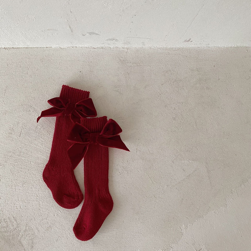 Bowknot woolen baby socks