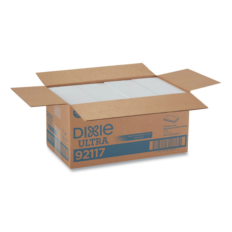 Dixie 1/8-Fold Linen-Replacement Dinner Napkins, Two-Ply, 17 x 17, White