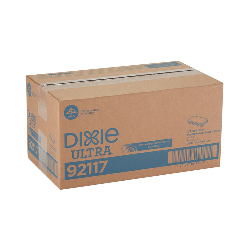 Dixie 1/8-Fold Linen-Replacement Dinner Napkins, Two-Ply, 17 x 17, White