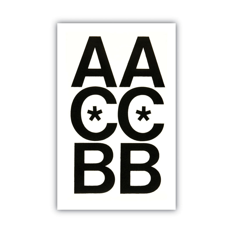 Chartpak Press-On Vinyl Uppercase Letters, Self Adhesive, Black, 3"h, 50/Pack
