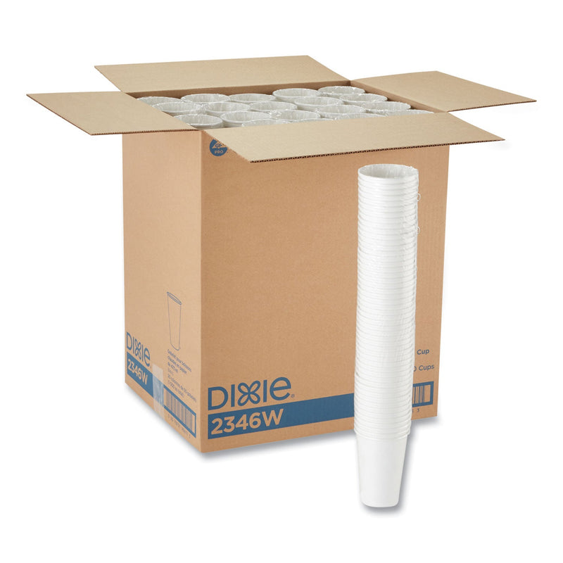 Dixie Paper Hot Cups, 16 oz, White, 50/Sleeve, 20 Sleeves/Carton