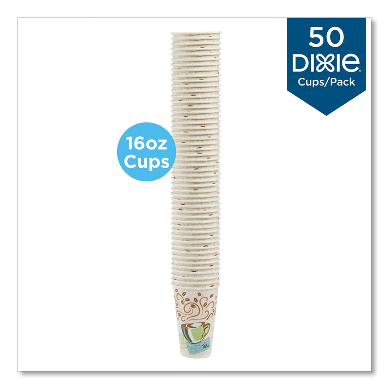 Dixie PerfecTouch Paper Hot Cups, 16 oz, Coffee Haze Design, 50/Pack