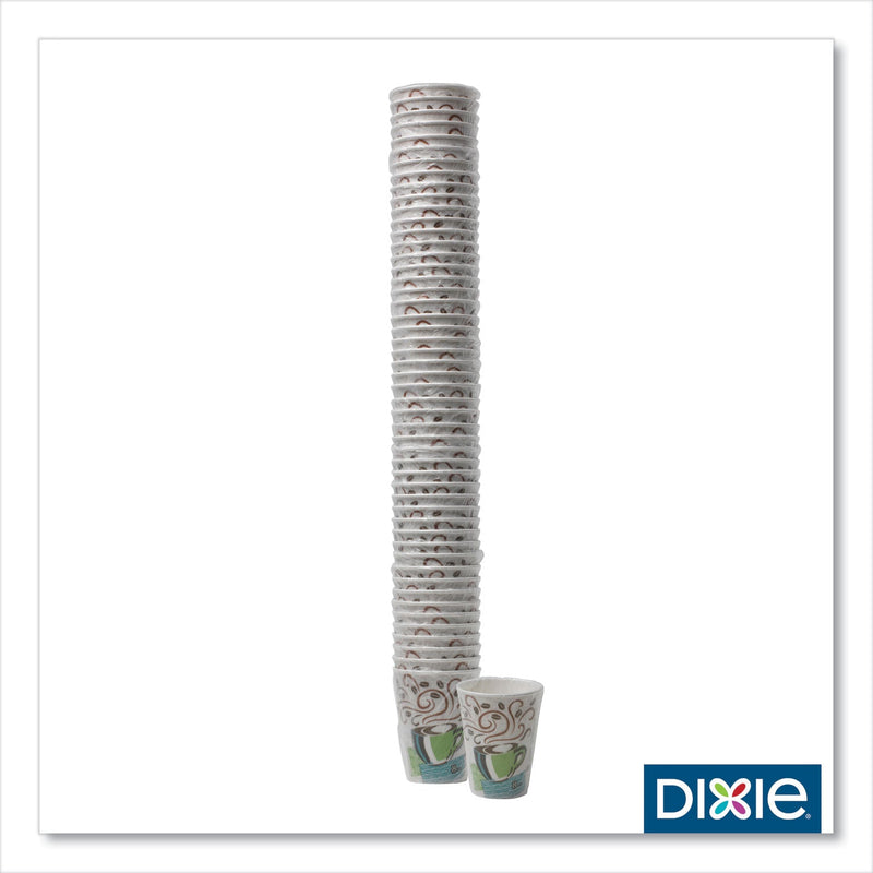 Dixie PerfecTouch Hot Cups, 8 oz, Coffee Haze Design, Individually Wrapped, 50/Sleeve, 20 Sleeves/Carton
