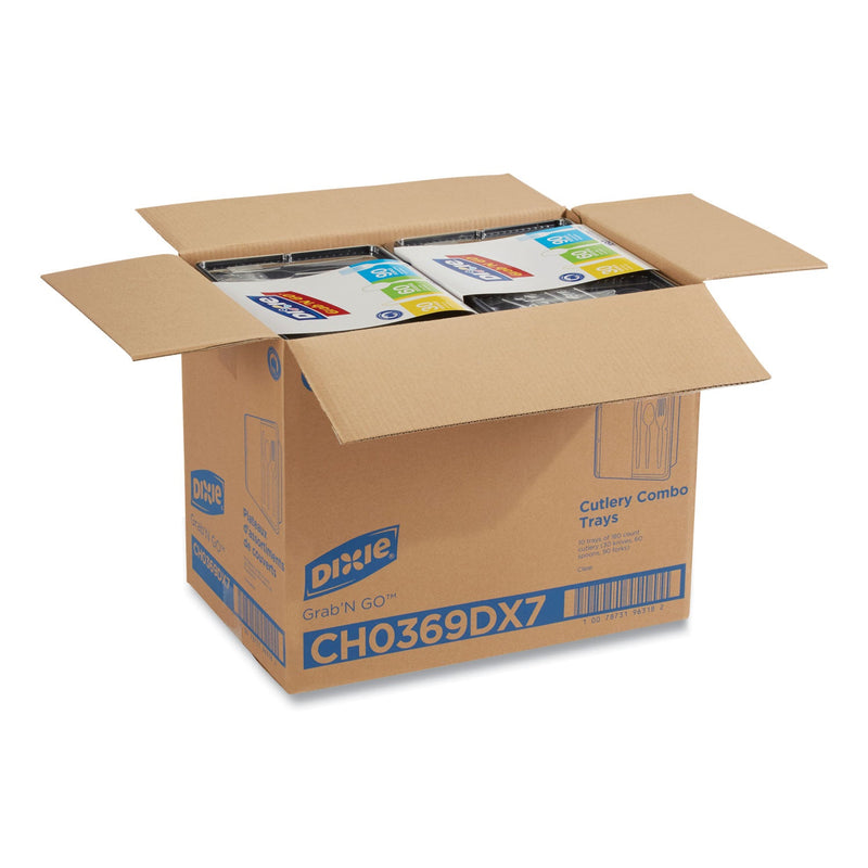 Dixie Heavyweight Polystyrene Cutlery, Clear, Knives/Spoons/Forks, 180/Pack, 10 Packs/Carton