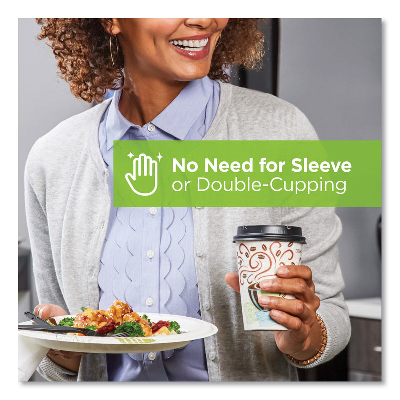 Dixie PerfecTouch Paper Hot Cups, 12 oz, Coffee Haze Design, 25 Sleeve, 20 Sleeves/Carton
