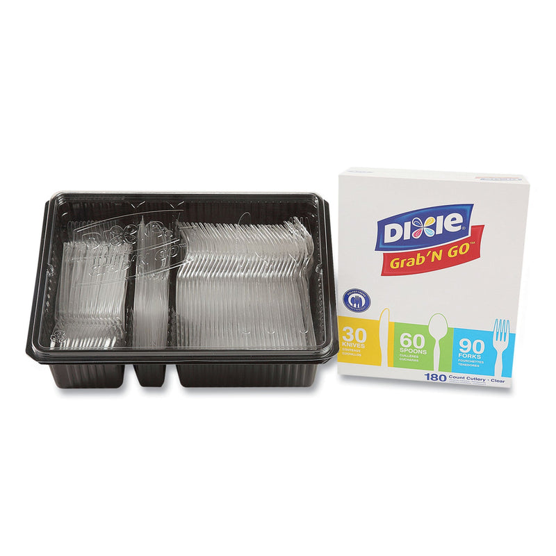 Dixie Heavyweight Polystyrene Cutlery, Clear, Knives/Spoons/Forks, 180/Pack, 10 Packs/Carton