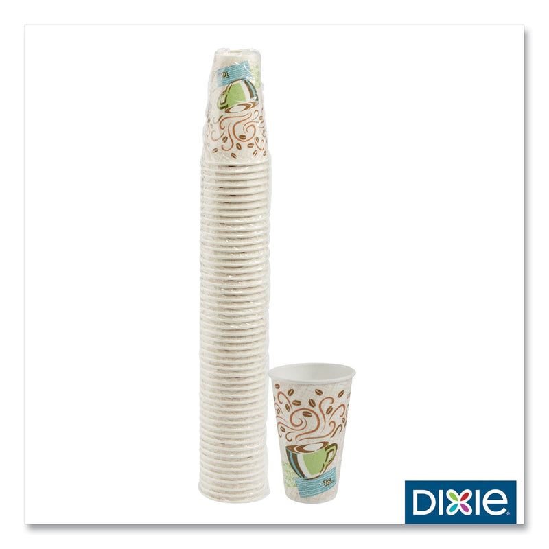 Dixie PerfecTouch Paper Hot Cups, 16 oz, Coffee Haze Design, 50/Pack