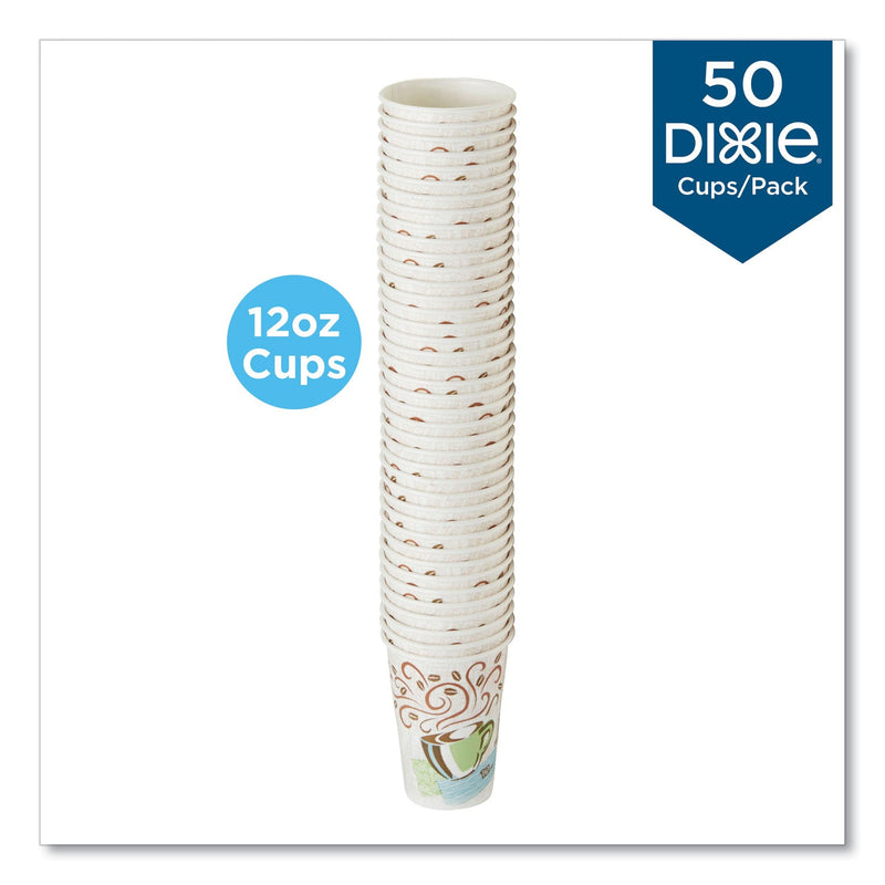 Dixie PerfecTouch Paper Hot Cups, 12 oz, Coffee Haze Design, 50/Pack