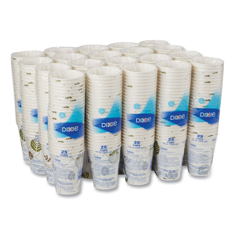 Dixie Pathways Paper Hot Cups, 12 oz, 25/Bag, 20 Bags/Carton