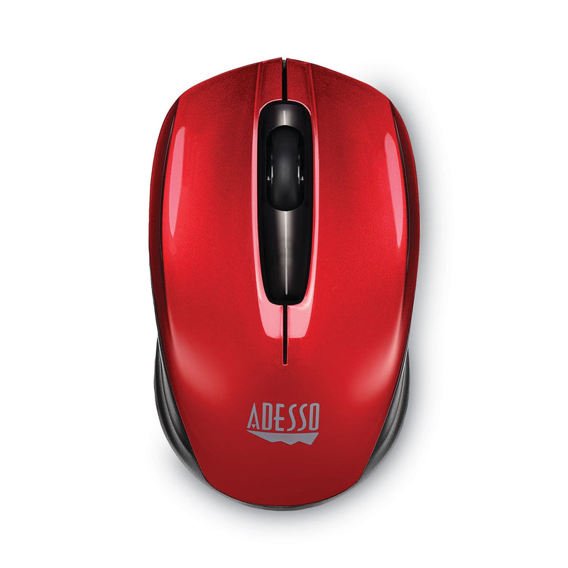 Adesso iMouse S50 Wireless Mini Mouse, 2.4 GHz Frequency/33 ft Wireless Range, Left/Right Hand Use, Red