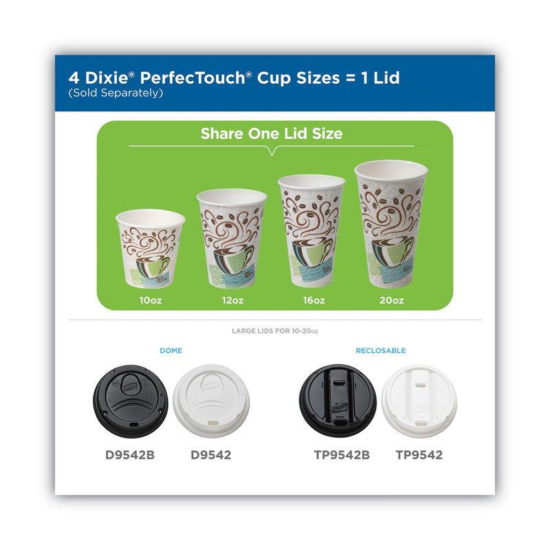 Dixie PerfecTouch Hot/Cold Cups, 12 oz, White, 50/Bag, 20 Bags/Carton
