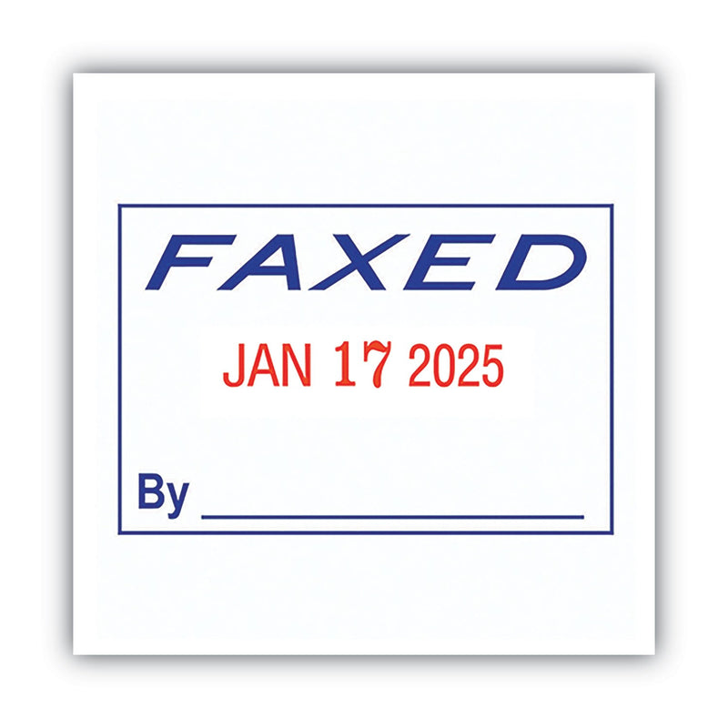 COSCO 2000PLUS Model S 360 Two-Color Message Dater, 1.75 x 1, "Faxed," Self-Inking, Blue/Red