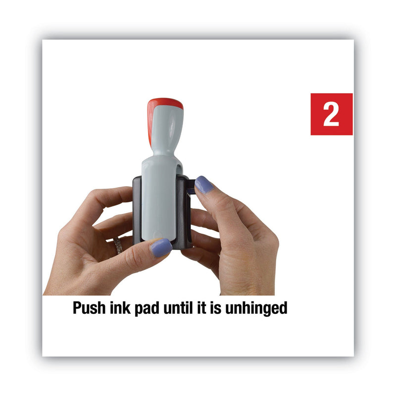 COSCO 2000PLUS Model S 360 Two-Color Message Dater, 1.75 x 1, "Received", Self-Inking, Blue/Red