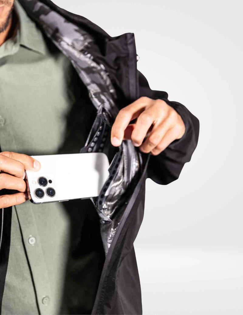 Waterproof Rain Jacket With A Waterproof Pocket