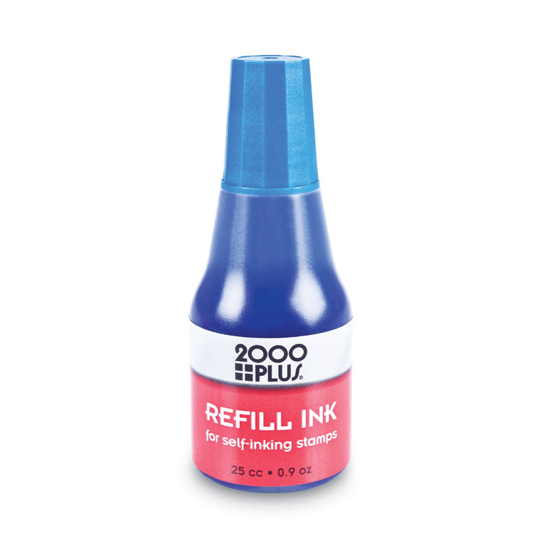 COSCO 2000PLUS Self-Inking Refill Ink, 0.9 oz. Bottle, Blue